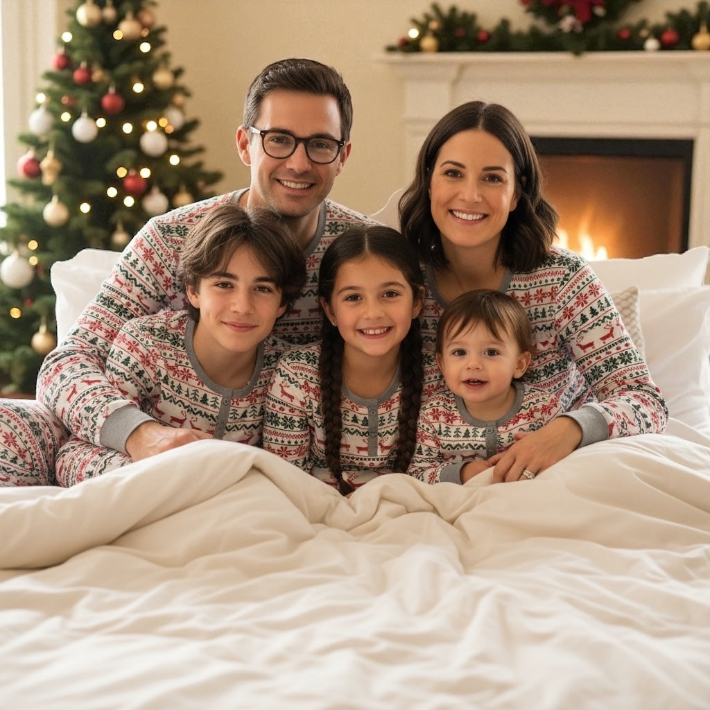 White Nordic Style Christmas Pyjamas Set