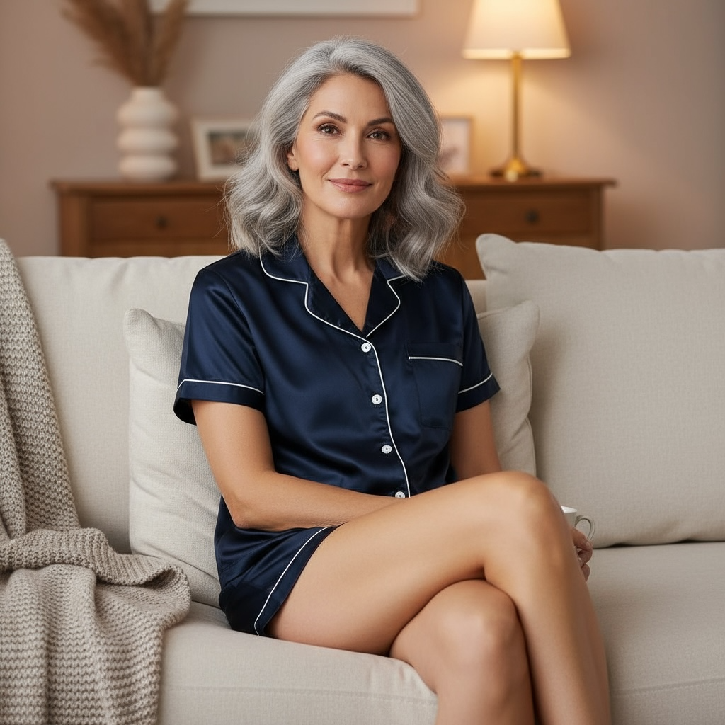 Women's Button Down Top & Shorts Pyjamas