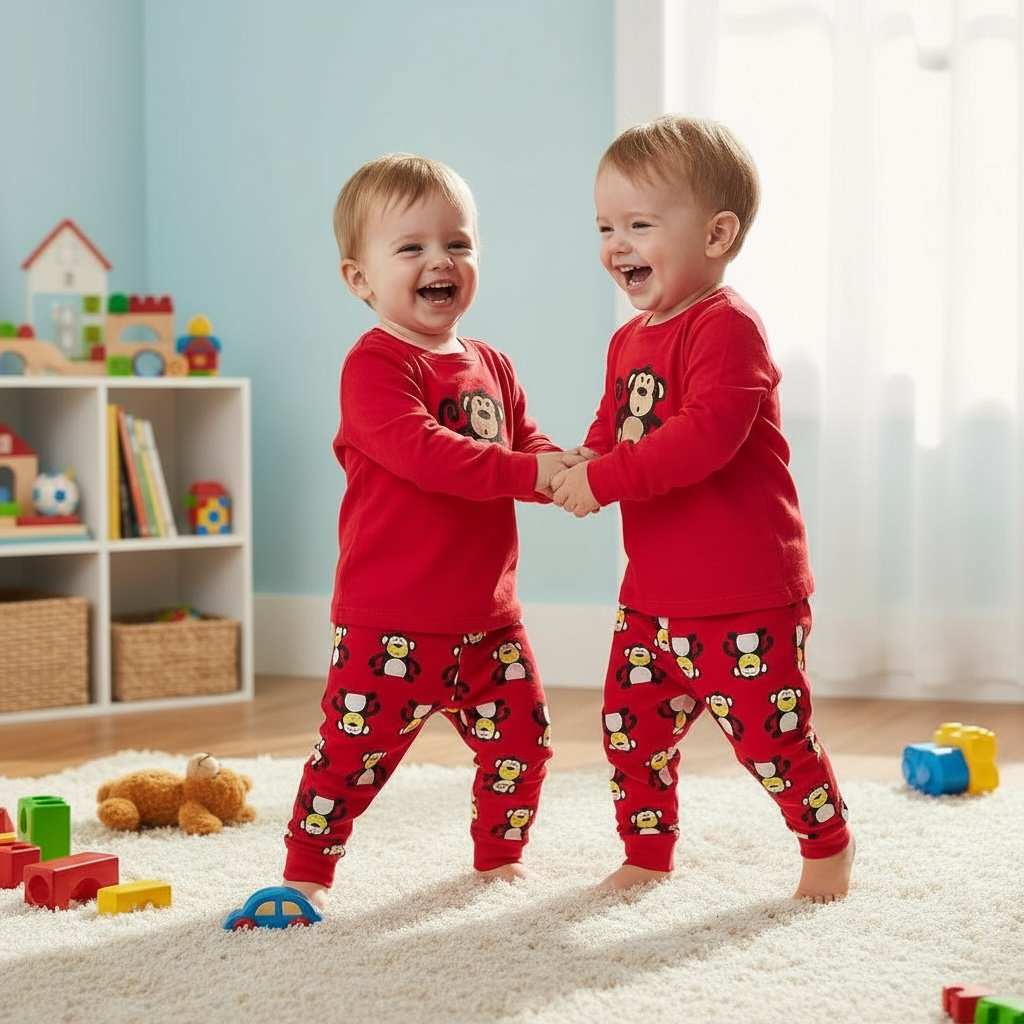 Children's 100% Cotton knitted Long sleeve Pyjamas set