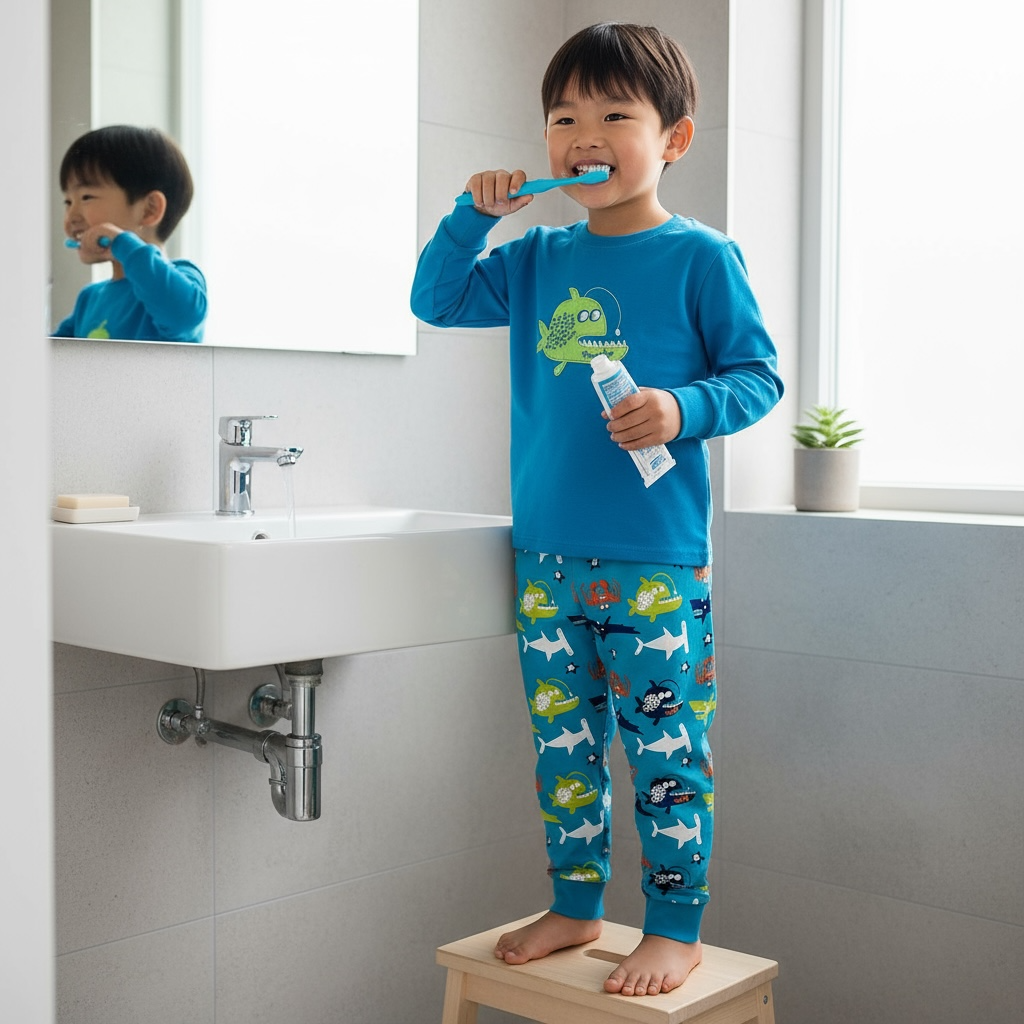 Children's 100% Cotton knitted Long sleeve Pyjamas set