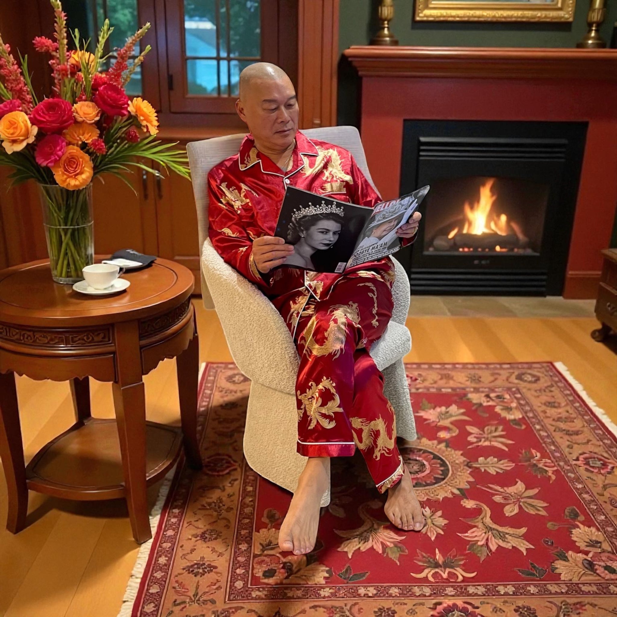 Luxury Mens Dragon Style Pyjamas