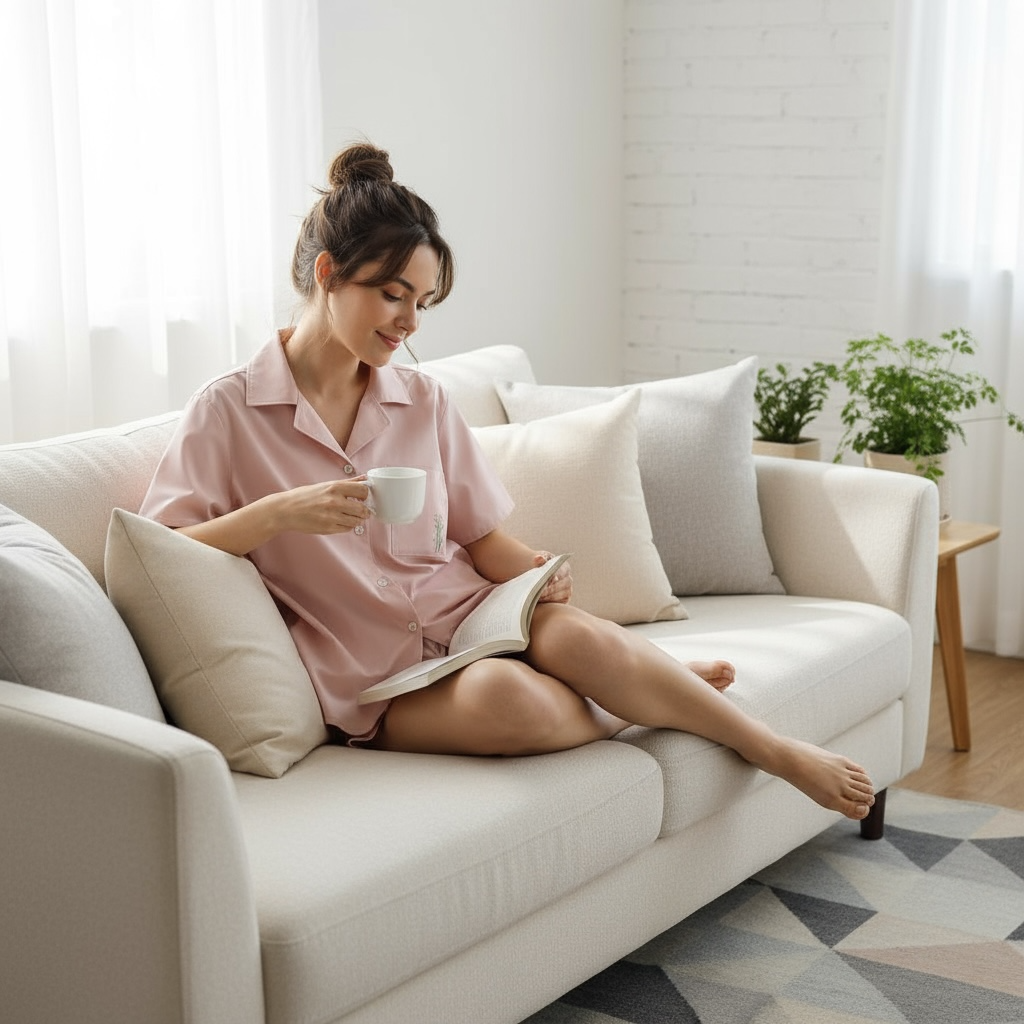 Unisex Luxury Bamboo Fabric Short Sleeved Shorts Pyjamas Set