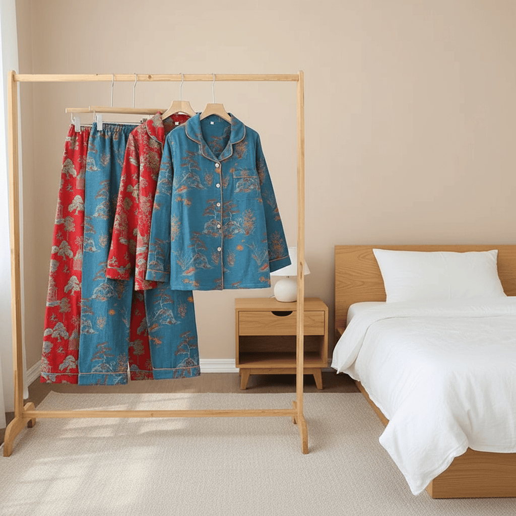 Night Owl Pyjamas 🌙 Oriental Bloom Women’s 100% Cotton Pyjama Set Women's 100% Oriental Floral Pyjama Set. Night Owl Pyjamas