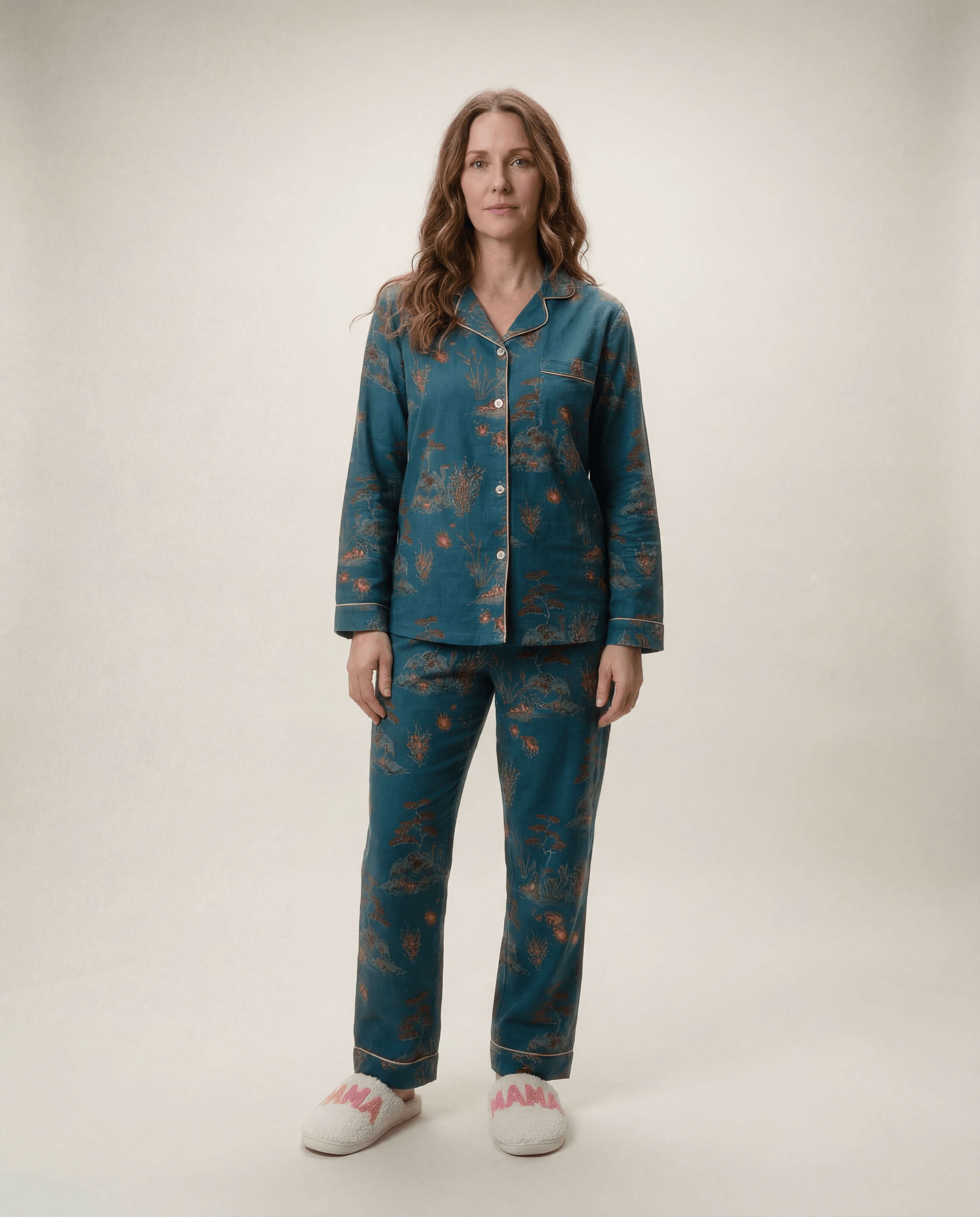 Night Owl Pyjamas The Lazy Girl Oriental Bloom 100% Soft Cotton Pyjama Set The Lazy Girl Oriental Bloom 100% Soft Cotton Pyjama Set