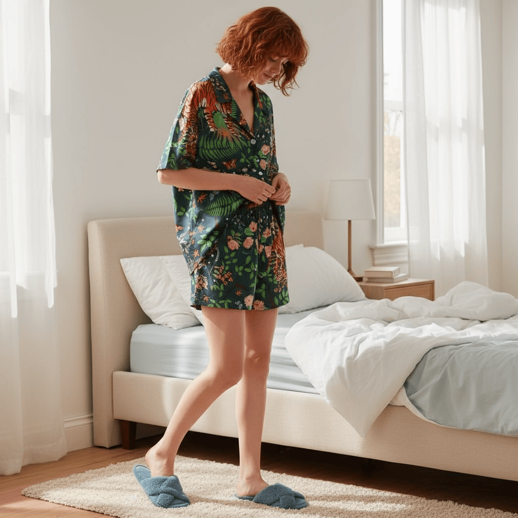 Night Owl Pyjamas 🌙 Wild Tiger Women’s Cotton Short Sleeve Pyjama Set Womens Cotton short sleeve & short Pyjamas set - Tiger Print night owl pyjamas