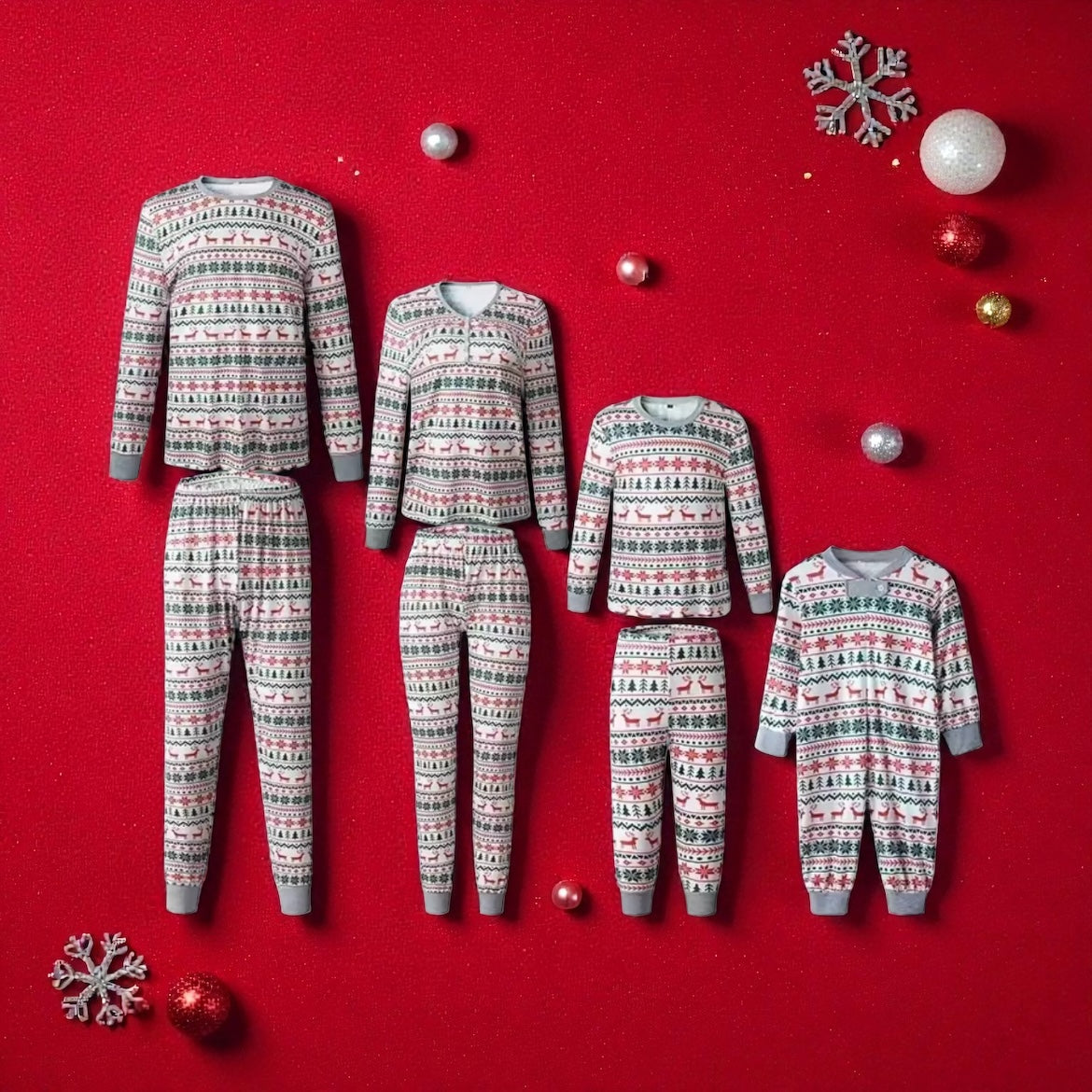 White Nordic Style Christmas Pyjamas Set