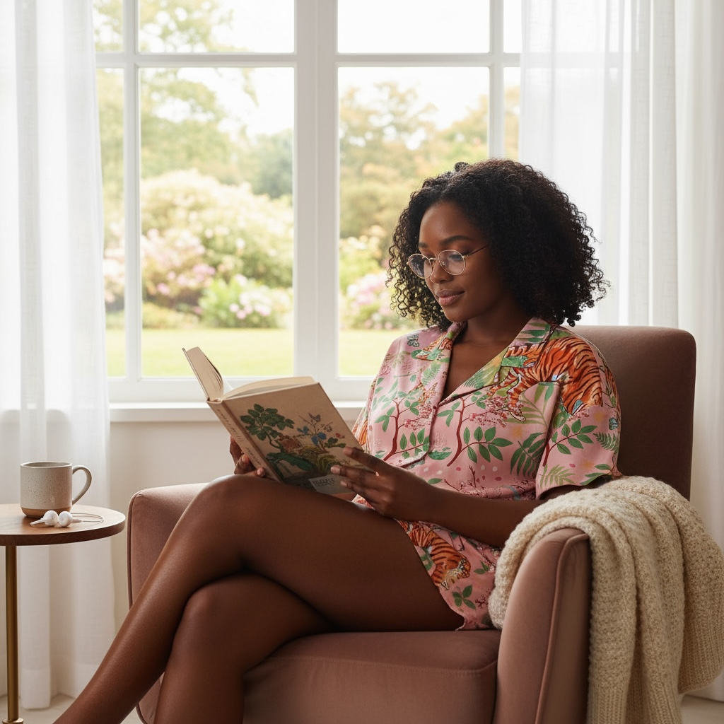 Women's Cotton Tiger print short sleeve & short Pyjamas set