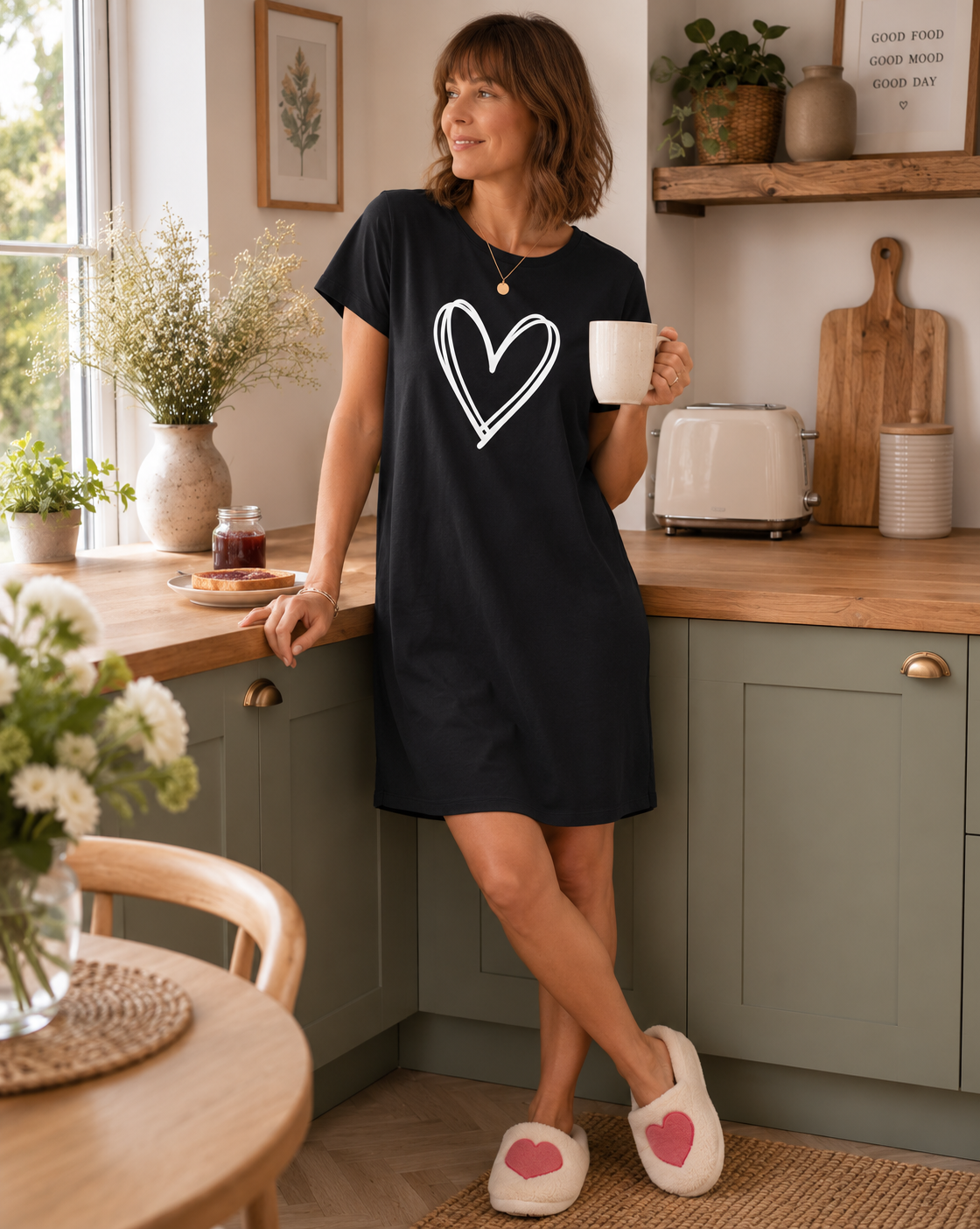 The No Plans Tonight "Love Heart" Cooling Nightdress