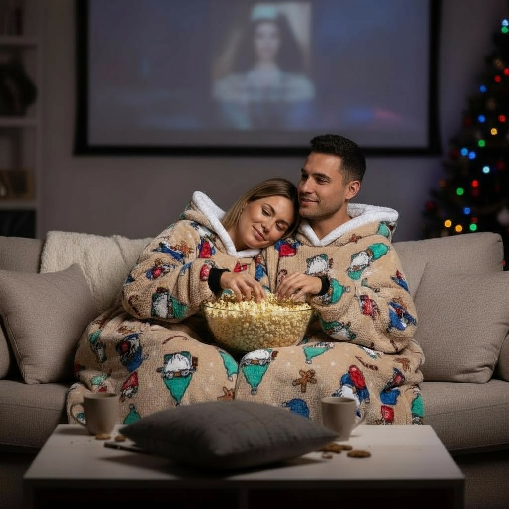 Christmas Super Long Flannel Blanket Hoodies