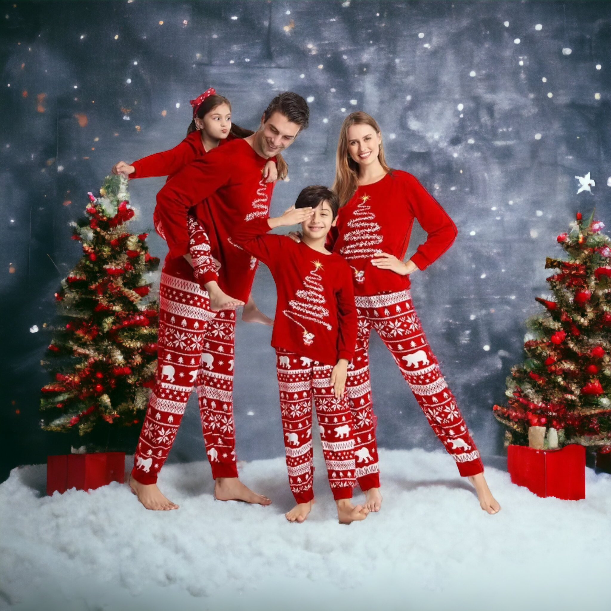Red Family Matching Christmas Pyjamas new style 2025