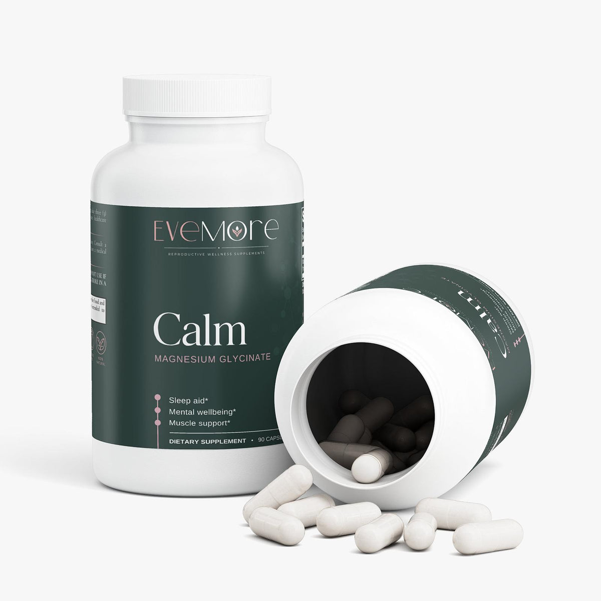 Evemore Calm magnesium glycinate supplement bottle