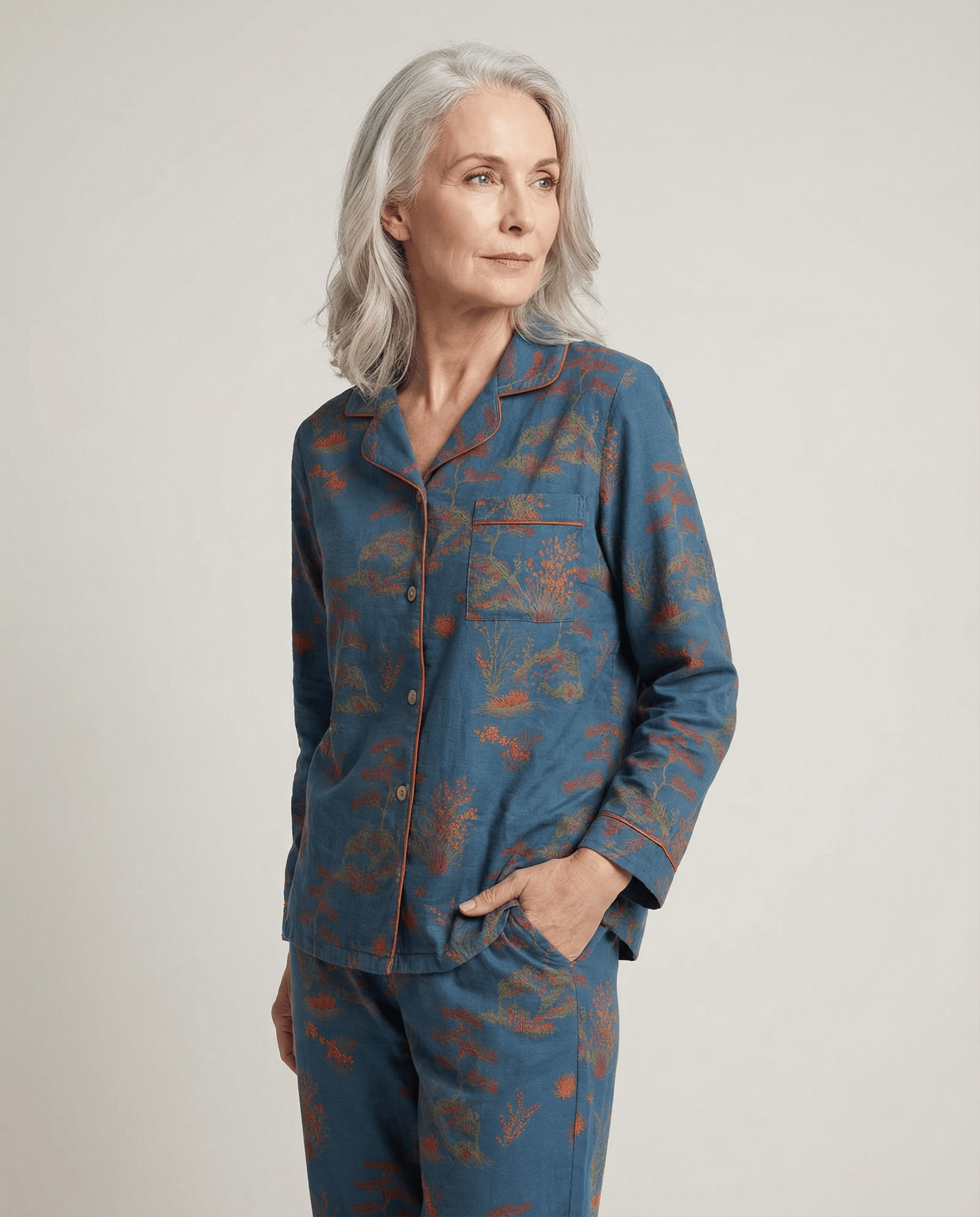 Night Owl Pyjamas The Lazy Girl Oriental Bloom 100% Soft Cotton Pyjama Set The Lazy Girl Oriental Bloom 100% Soft Cotton Pyjama Set