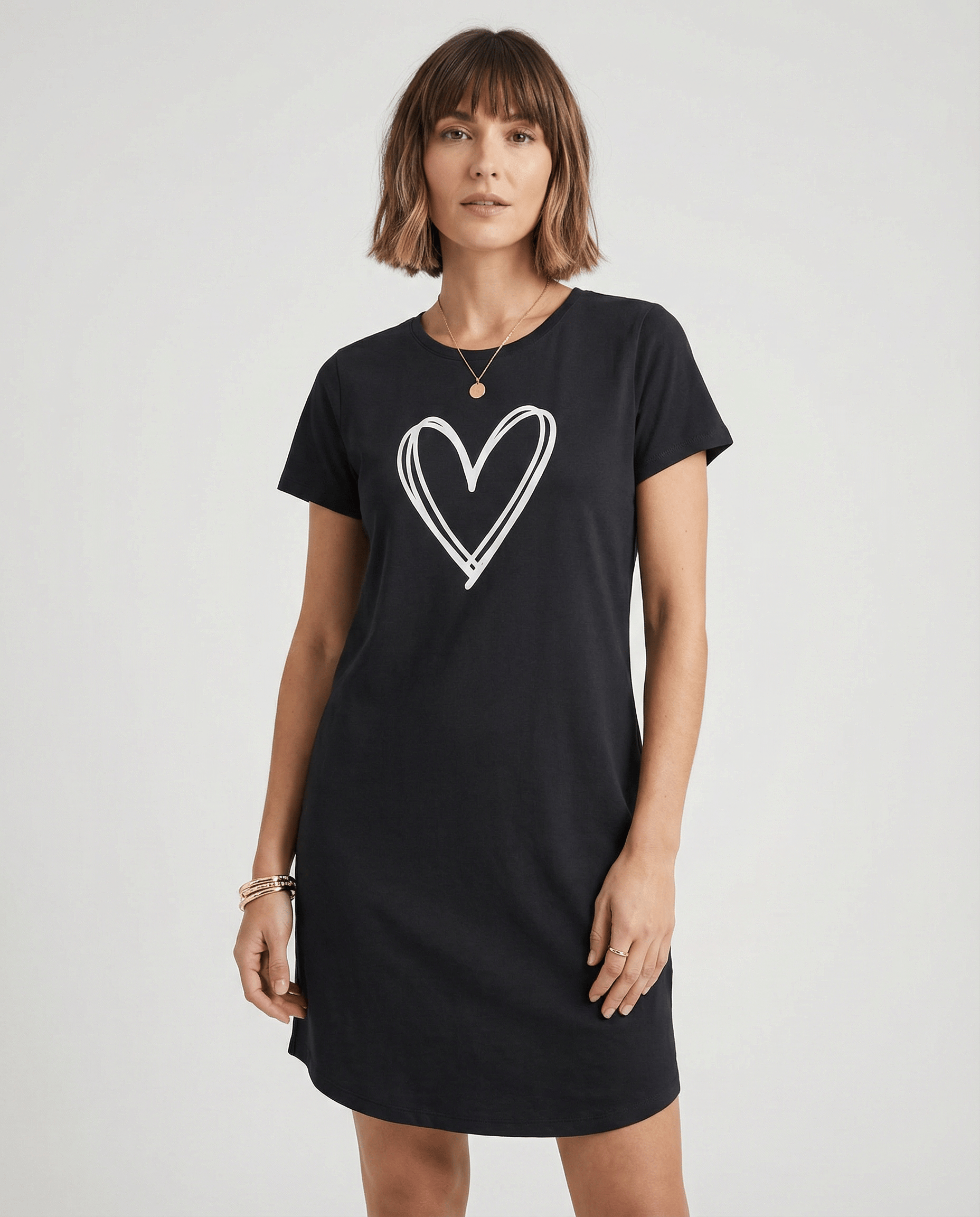 Night Owl Pyjamas The No Plans Tonight "Love Heart" Cooling Nightdress The No Plans Tonight "Love Heart" Cooling Nightdress
