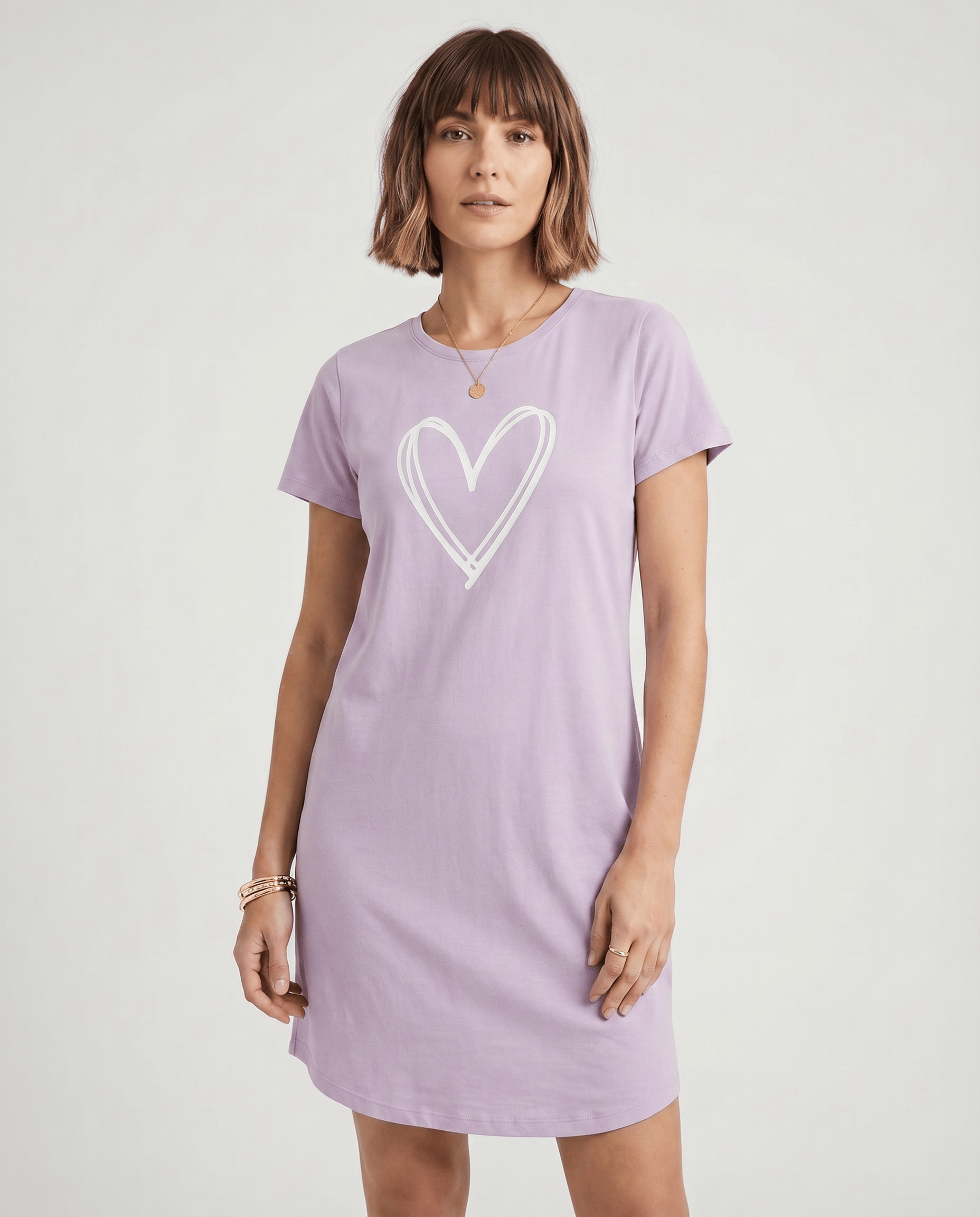Night Owl Pyjamas The No Plans Tonight "Love Heart" Cooling Nightdress The No Plans Tonight "Love Heart" Cooling Nightdress