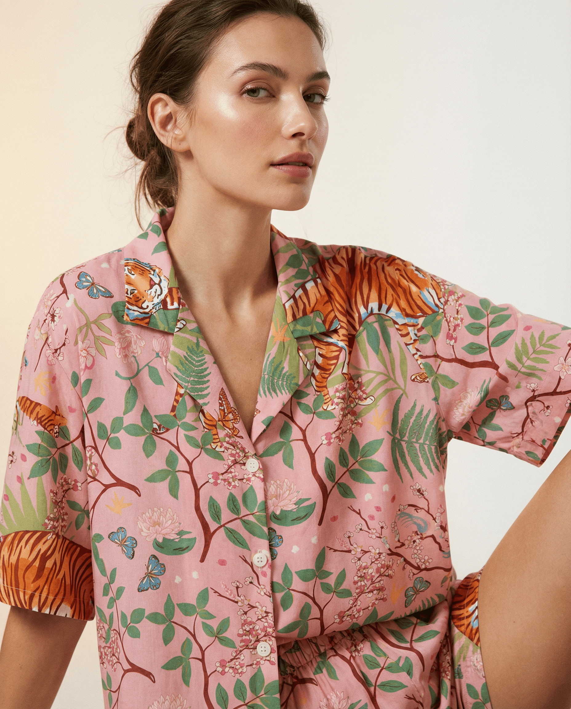 Night Owl Pyjamas The Soft Girl Wild Tiger Cotton Pyjama Set The Soft Girl Wild Tiger Cotton Pyjama Set