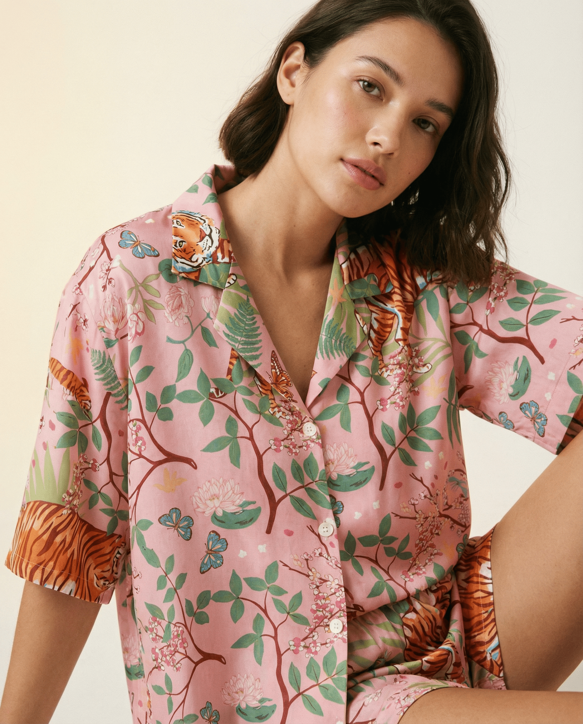 Night Owl Pyjamas The Soft Girl Wild Tiger Cotton Pyjama Set The Soft Girl Wild Tiger Cotton Pyjama Set