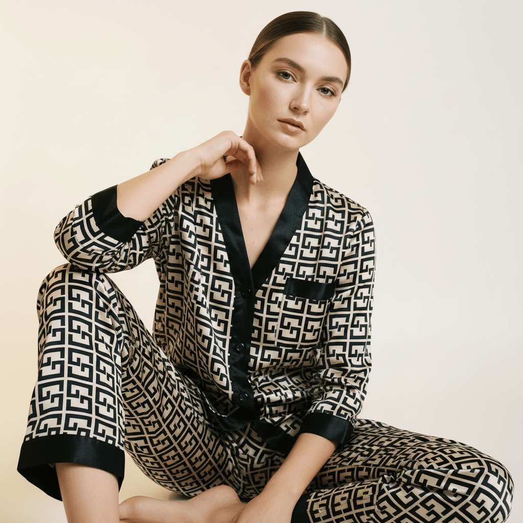 Night Owl Pyjamas The Sunday Morning Long Sleeve set Women's Long Sleeve Luxury Pyjamas - Night Owl Pyjamas