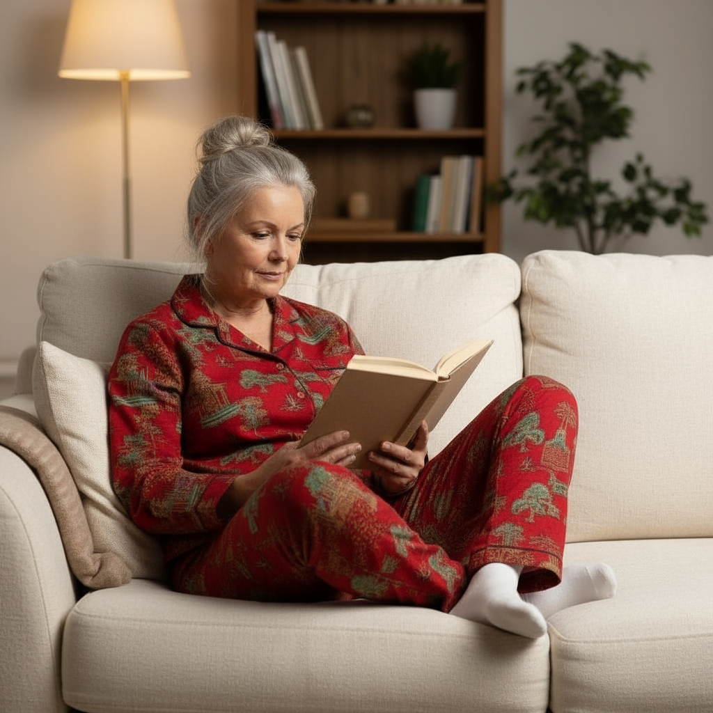 Women's 100% Cotton Oriental Floral Pyjama Set.