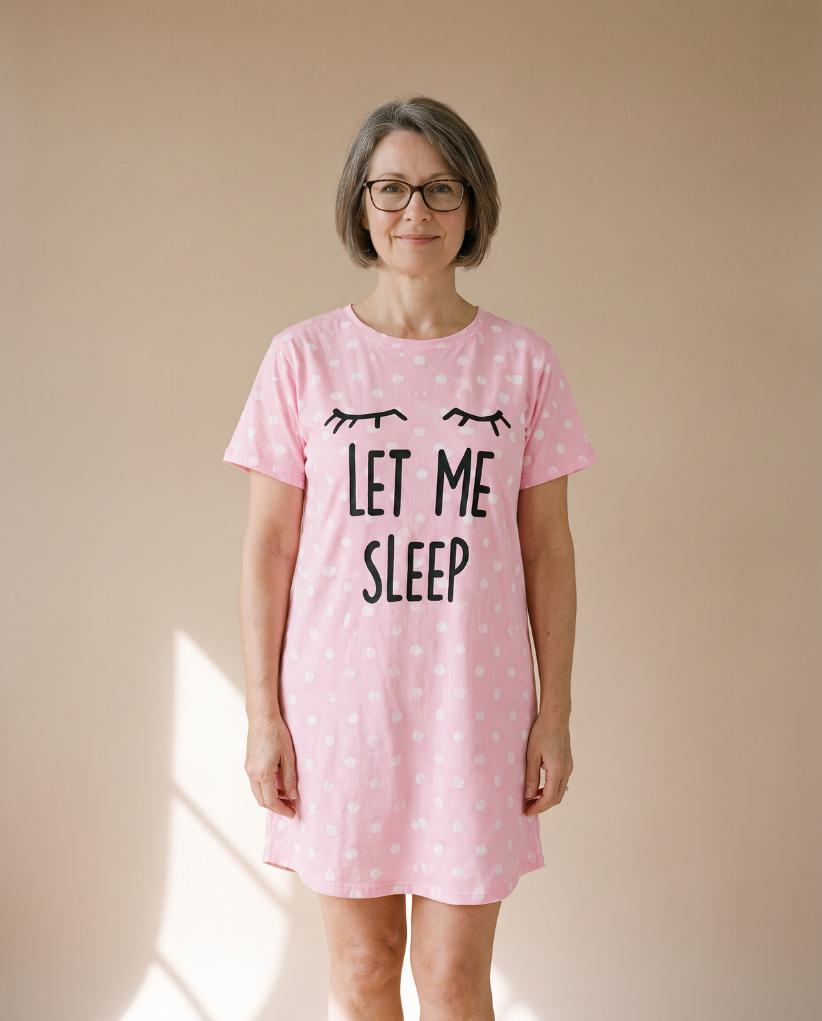 Let Me Sleep Women’s Lightweight Nightdress in Pink, front view
