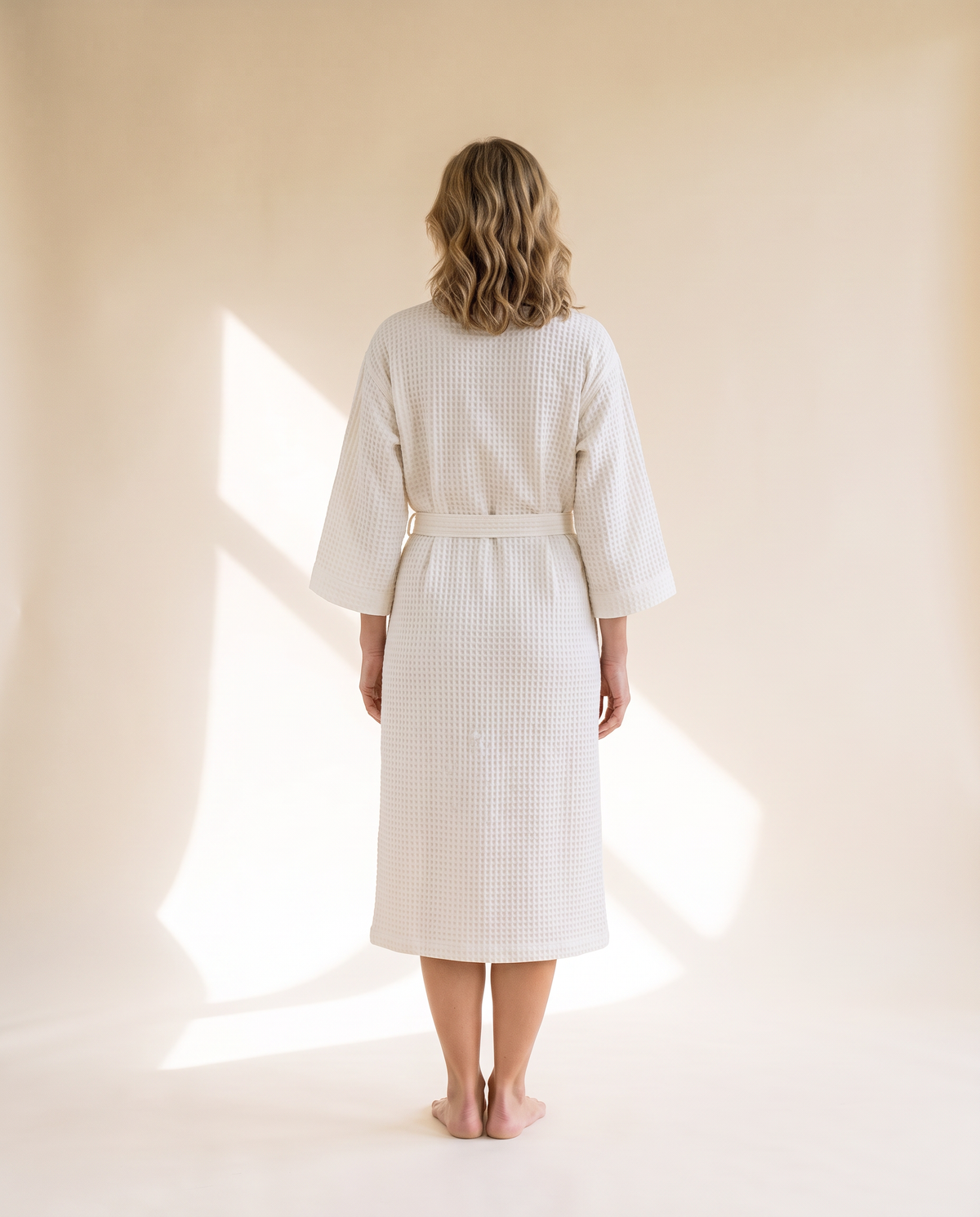 Sunday Waffle Cotton Hotel Robe, back view