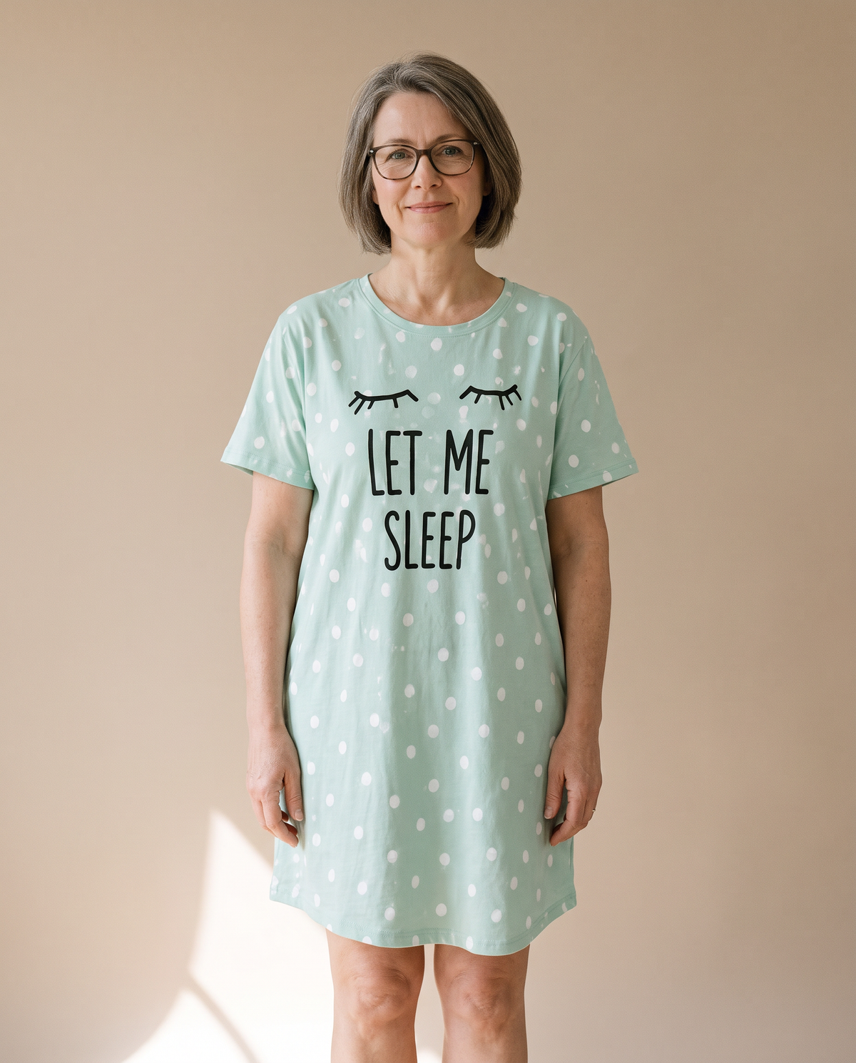 Let Me Sleep Women’s Lightweight Nightdress in Mint Green, front view